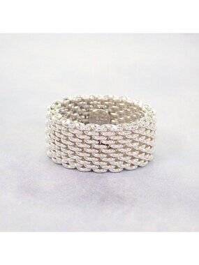 Tiffany & Co Somerset Ring Sil 925 Sterling Silver Mesh